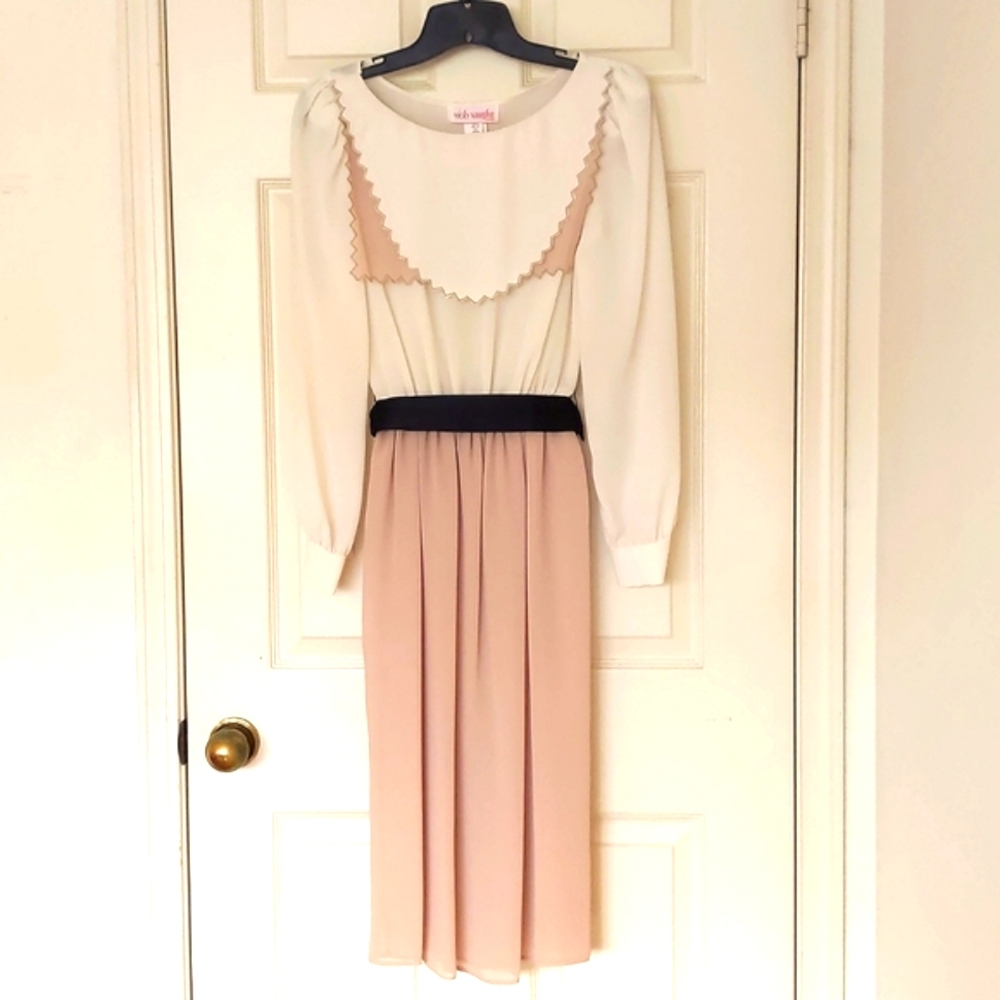 NWOT. Vintage Vicky Vaughn multi color design and embroidery dress.